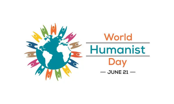 인본주의의 World Humanist Day 시작되는 동지에 세계에서 기념되는 휴머니즘 축일이다 — 스톡 벡터