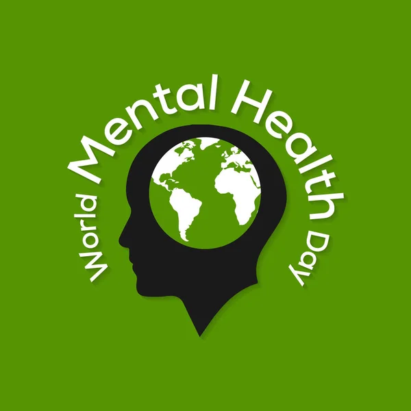 Världsdagen För Psykisk Hälsa Internationell Dag För Global Mental Hälsoundervisning — Stock vektor