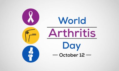 Dünya genelinde her yıl 12 Ekim 'de eklem illüstrasyonu gündemine ilişkin vektör illüstrasyonu.