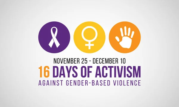 Days Activism Gender Based Violence International Campaign Challenge Violence Women — Stock Vector