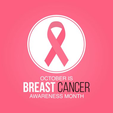 Göğüs Kanseri Farkındalığı Ayı, her Ekim ayında büyük göğüs kanseri vakıfları tarafından hastalığın farkındalığını artırmak amacıyla düzenlenen uluslararası sağlık kampanyasıdır. Vektör illüstrasyonu.