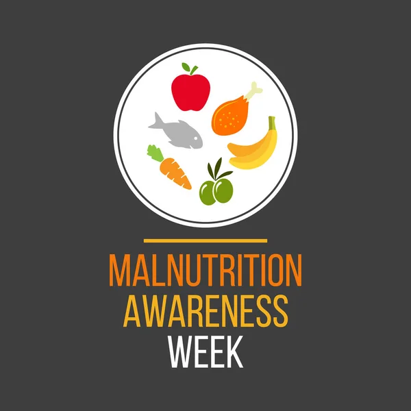 Vector Illustration Theme Malnutrition Awareness Week Observed Each Year October — Stock Vector