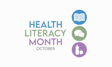 Vector illustration on the theme of Health and literacy month observed each year during October. clipart