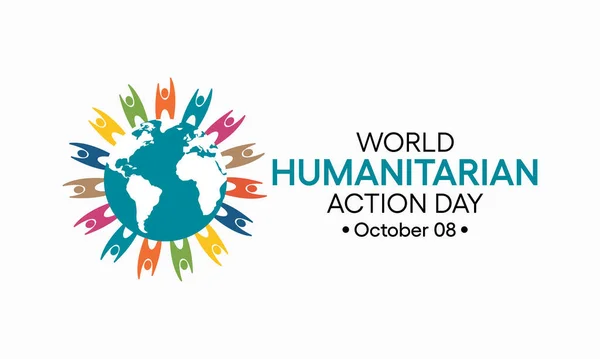 Illustration Vectorielle Sur Thème Journée Mondiale Action Humanitaire Célébrée Chaque — Image vectorielle