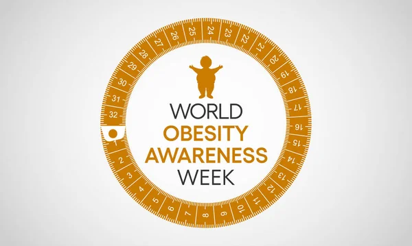 Die Weltweite Woche Des Bewusstseins Für Fettleibigkeit Findet Jährlich Vom — Stockvektor