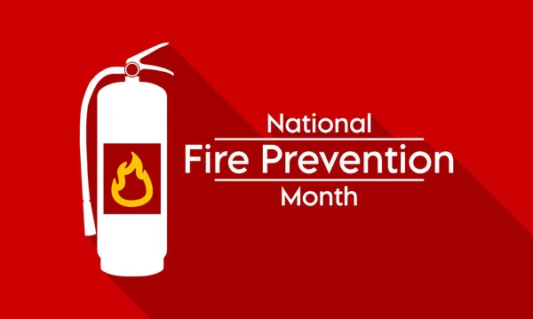 Vector Illustration Theme National Fire Prevention Month Observed Each Year — Stock Vector
