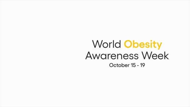 Semana Mundial Del Conocimiento Obesidad Celebra Del Octubre Cada Año — Vídeo de stock