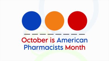 Eczacıların aylık konulu video animasyonu Ekim ayında her yıl gözlemlenmiştir. 4k hareket grafikleri.