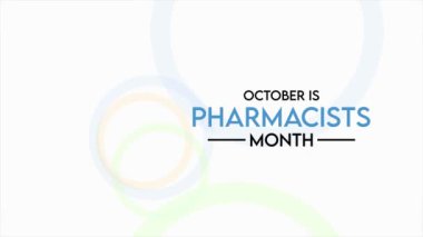 Eczacıların aylık konulu video animasyonu Ekim ayında her yıl gözlemlenmiştir. 4k hareket grafikleri.