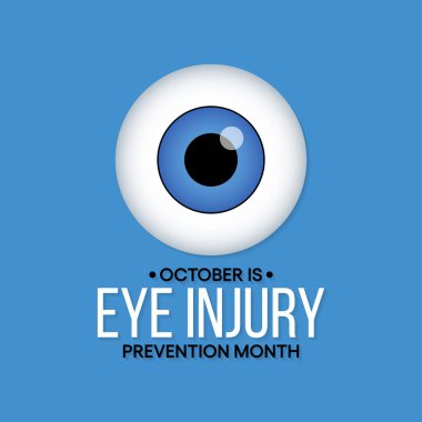 Her yıl Ekim ayında gözlemlenen Göz Sakatlığı Önleme Ayı konulu vektör illüstrasyonu.