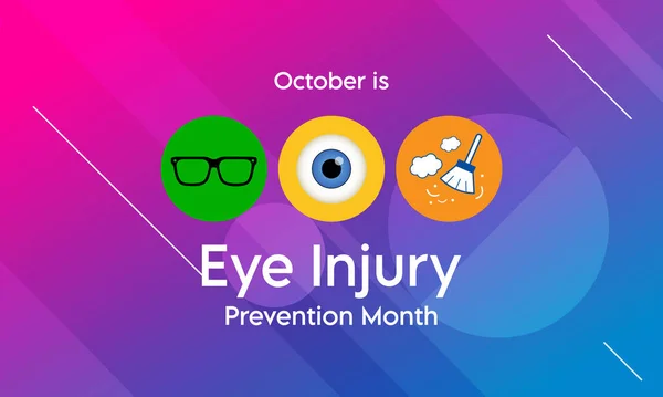 Vector Illustratie Het Thema Van Eye Injury Preventie Maand Waargenomen — Stockvector