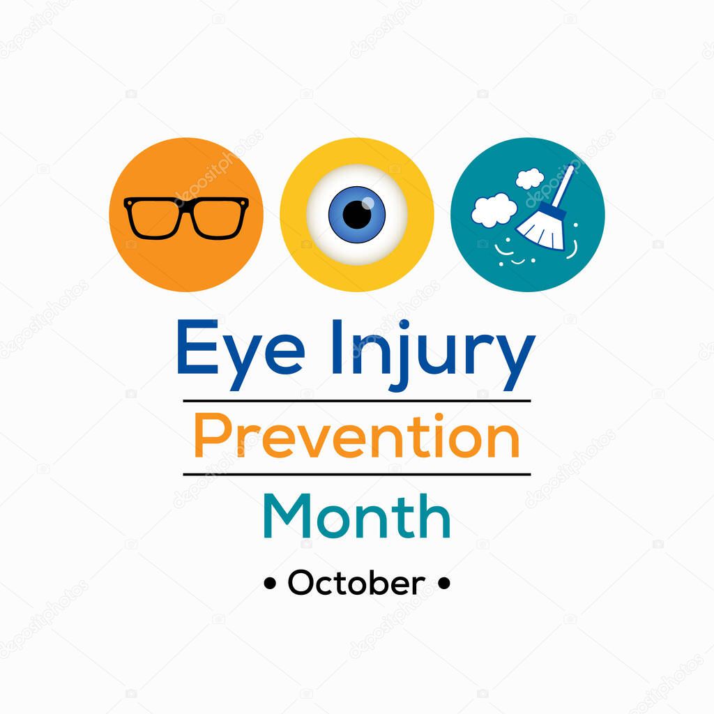 Vector illustration on the theme of Eye Injury prevention month observed each year during October.
