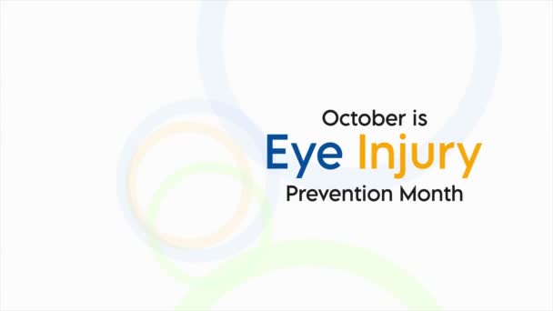 Animazione Video Sul Tema Della Prevenzione Delle Lesioni Oculari Mese — Video Stock