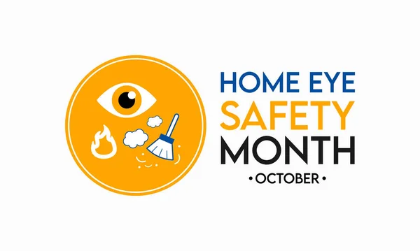 Vector Illustration Theme Home Eye Safety Month Observed Each Year — Stock Vector