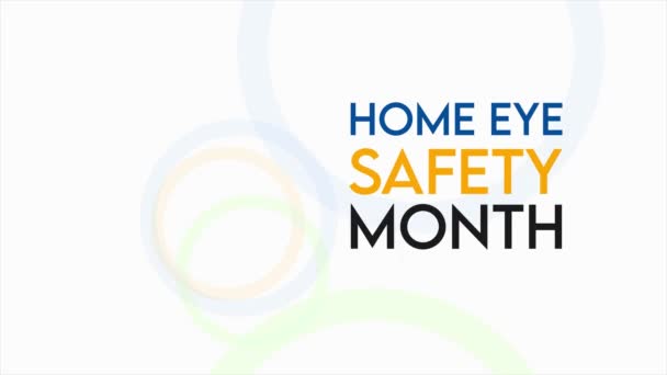 Ilustracja Wektorowa Temat Miesiąca Bezpieczeństwa Home Eye Obserwowane Każdego Roku — Wideo stockowe