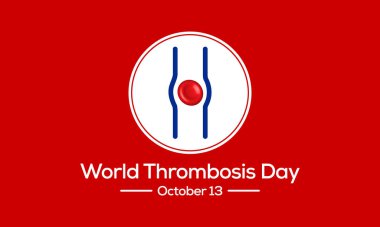 Dünya Tromboz Günü teması üzerine vektör illüstrasyonu her yıl 13 Ekim 'de tüm dünyada gözlemlenmiştir..