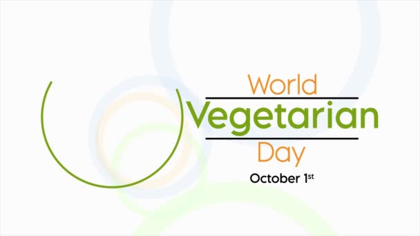 Animation Vidéo Sur Thème Journée Mondiale Végétarienne Observée Chaque Année — Video