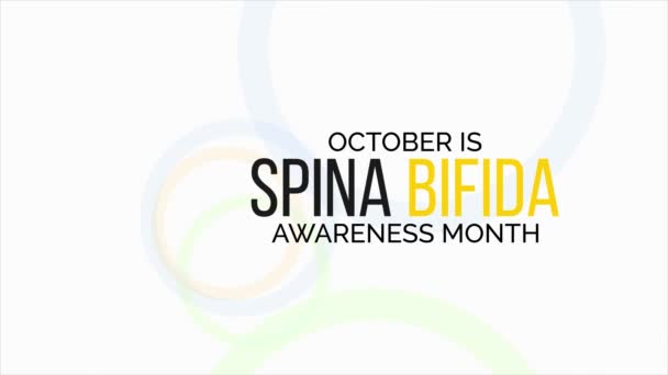 Videoanimation Temat Spina Bifida Medvetenhet Månad Observeras Varje Oktober Rörlig — Stockvideo