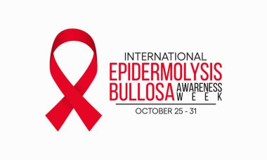 Epidermolysis Bullosa Farkındalık Haftası temasına ilişkin vektör illüstrasyonu her yıl 25 Ekim 'den 31 Ekim' e kadar gözlemlenir.