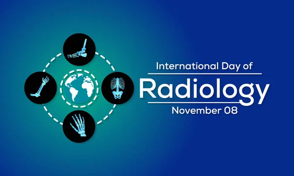 Международный День Радиологии Ежегодное Мероприятие Пропагандирующее Роль Медицинской Визуализации Современном — стоковый вектор