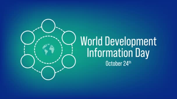Videoanimation Zum Thema Des Weltentwicklungsinformationstages Der Jedes Jahr Oktober Auf — Stockvideo