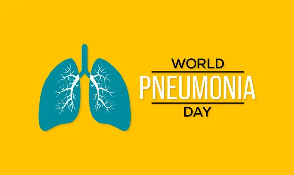 폐염의 World Pneumonia Day 세계적으로 관찰되는 폐렴과의 전쟁에서 세계가 대응을 — 스톡 벡터