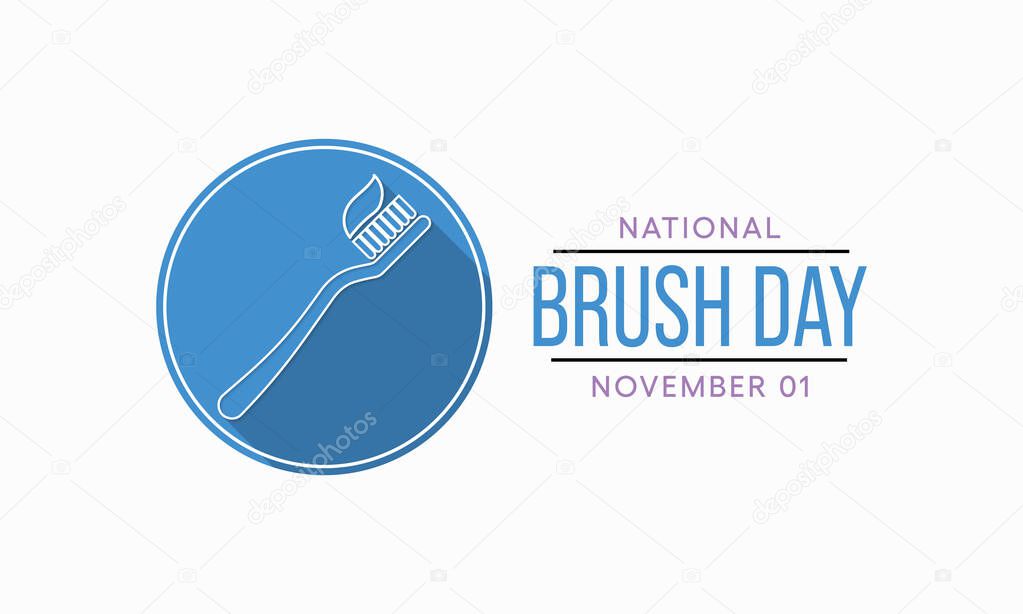National Brush Day is observed each year on November 1, the day after Halloween, to reinforce the importance of children's oral health and promote good tooth-brushing habits. vector illustration.