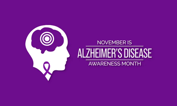 Ulusal Alzheimer Hastalığı Nın Farkındalık Ayı Konulu Vektör Illüstrasyonu Her — Stok Vektör
