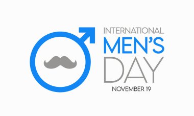 Uluslararası Erkekler Günü, dünya çapında her yıl 19 Kasım 'da kutlanan yıllık uluslararası bir etkinliktir. vektör çizimi tasarımı.