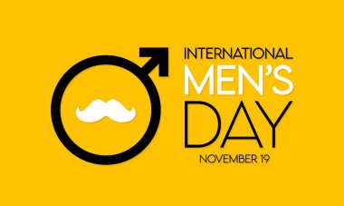 Uluslararası Erkekler Günü, dünya çapında her yıl 19 Kasım 'da kutlanan yıllık uluslararası bir etkinliktir. vektör çizimi tasarımı.