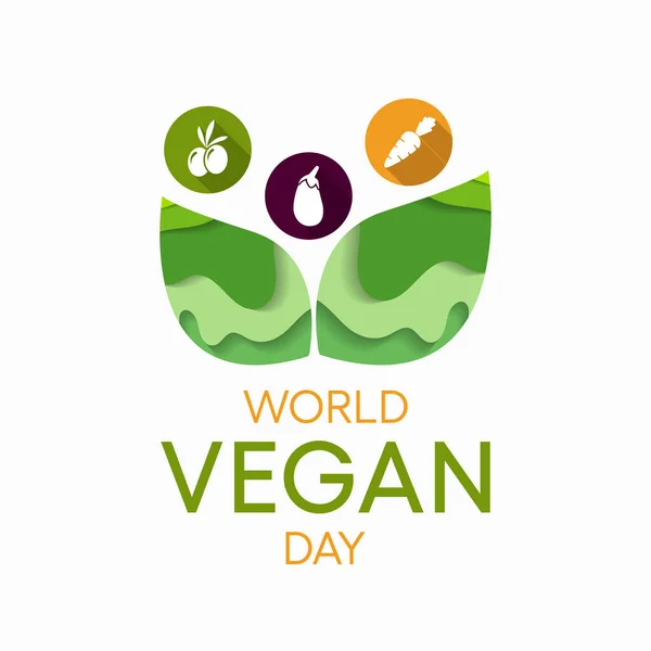 Journée Mondiale Végétalienne Est Événement Annuel Célébré Par Les Végétaliens — Image vectorielle