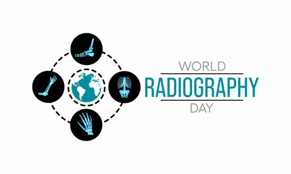 Dia Mundial Radiografia Evento Anual Que Promove Papel Imagem Médica — Vetor de Stock