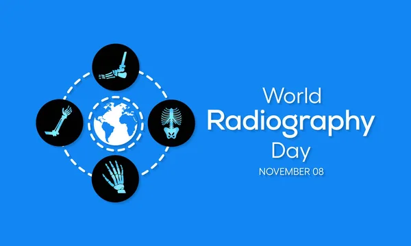 Dia Mundial Radiografia Evento Anual Que Promove Papel Imagem Médica — Vetor de Stock