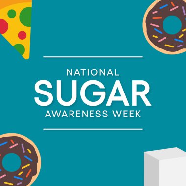 Ulusal Şeker Farkındalığı Haftası temasına ilişkin vektör illüstrasyonu her yıl Kasım ayında gözlemlenir.