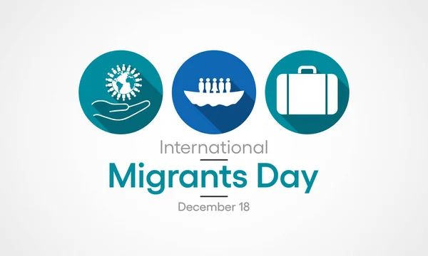 每年12月18日全球各地纪念国际移徙者日 — 图库矢量图片