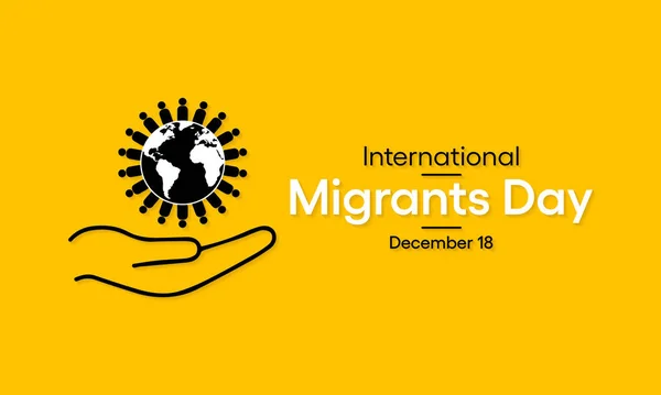 Εικονογράφηση Διανύσματος Θέμα Διεθνή Ημέρα Μεταναστών Που Παρατηρείται Κάθε Χρόνο — Διανυσματικό Αρχείο