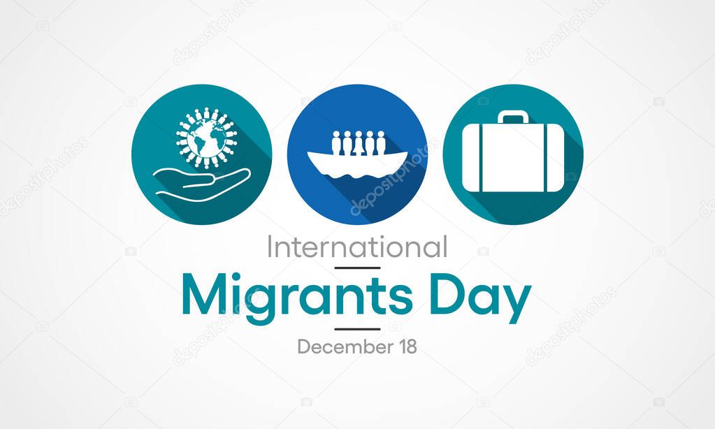 Vector illustration on the theme of International Migrants day observed each year on December 18th across the globe.