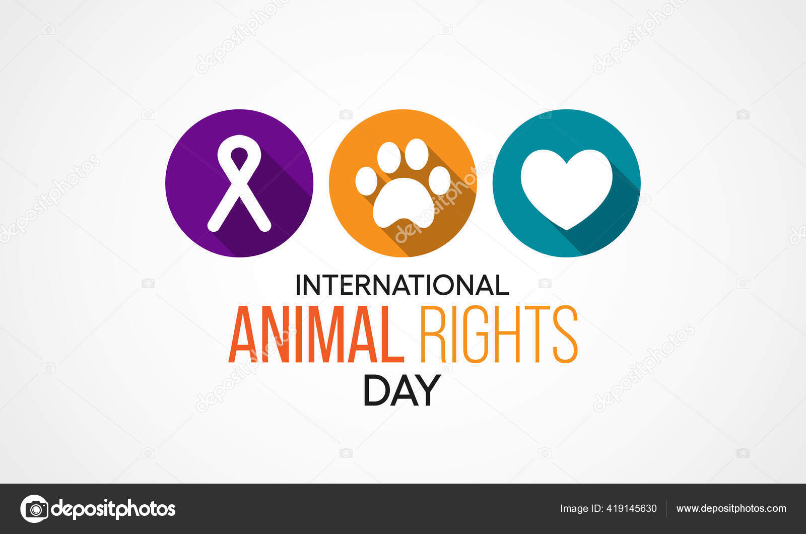 Vector Illustration Theme International Animal Rights Day Observed Each  Year Stock Vector Image by © #419145630