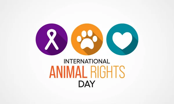 Vektorová Ilustrace Téma Mezinárodního Dne Práv Zvířat Který Každoročně Pozorován — Stockový vektor