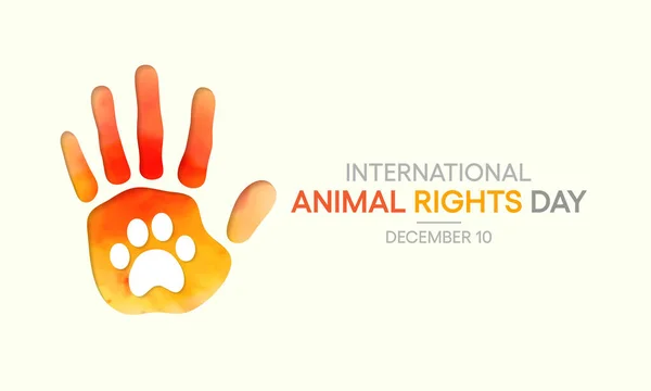 每年12月10日全球各地纪念国际动物权利日 — 图库矢量图片