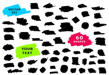 Bir takım grunge şekilleri. Vektör ögeleri.