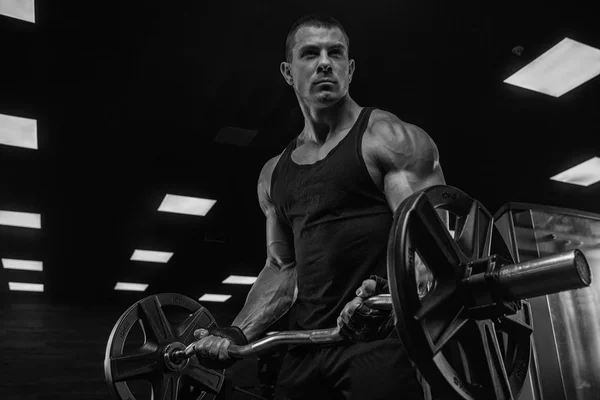 Ένας Άνθρωπος Στο Γυμναστήριο Αθλητικά Είδη Διατροφή Άσκηση — Φωτογραφία Αρχείου