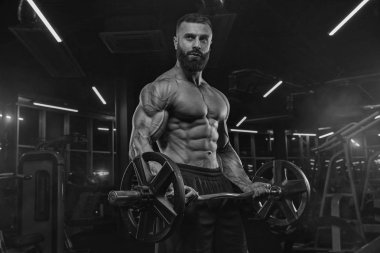 büyük kas trenler jimnastik egzersizleri ile yakışıklı adam