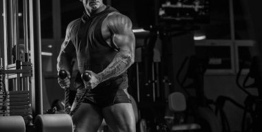 büyük kas trenler jimnastik egzersizleri ile yakışıklı adam