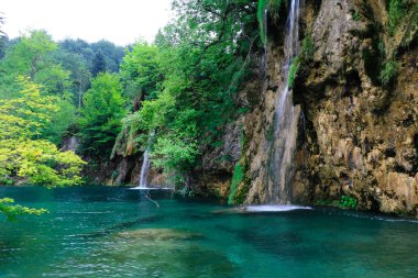 The Plitvice Lakes National Park, Croatias most popular tourist attraction clipart