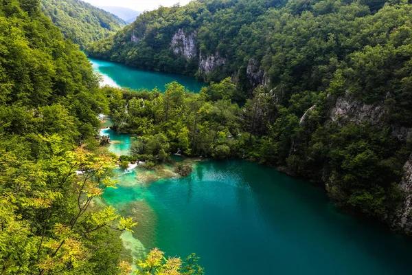 Parque Nacional Dos Lagos Plitvice Croatas Atração Turística Mais Popular — Fotografia de Stock