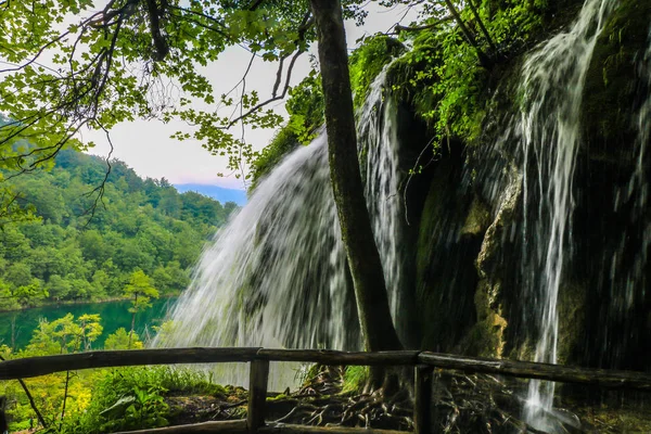 Parque Nacional Los Lagos Plitvice Atracción Turística Más Popular Croacia — Foto de Stock