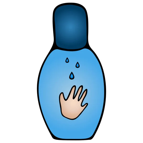 Środek Dezynfekcji Rąk Pranie Rąk Ilustracja Wektora Antyseptyczne Kompaktowej Butelce — Wektor stockowy