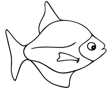 Deniz balığı. Vektör çizimi. İzole edilmiş beyaz bir arkaplanda özet geç. Okyanus ve akvaryum sakini. El çizimi tarzı. Robot resim. Çocuklar ve yetişkinler için boyama kitabı. Web tasarımı için fikir, kitaplar.