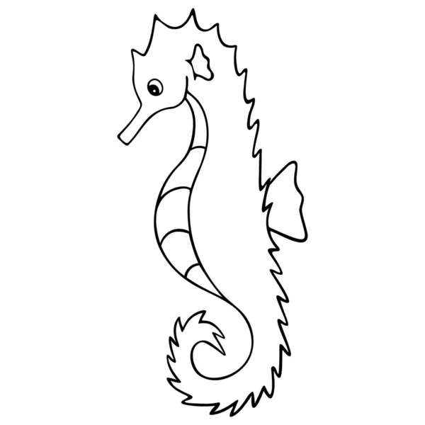Zeepaardje Naaldvormige Vis Meester Vermomming Vector Illustratie Schets Een Witte — Stockvector